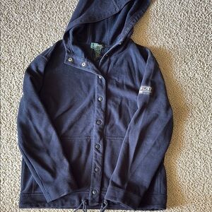 Lauren Ralph Lauren Blue Utility Snap Jacket with Hood